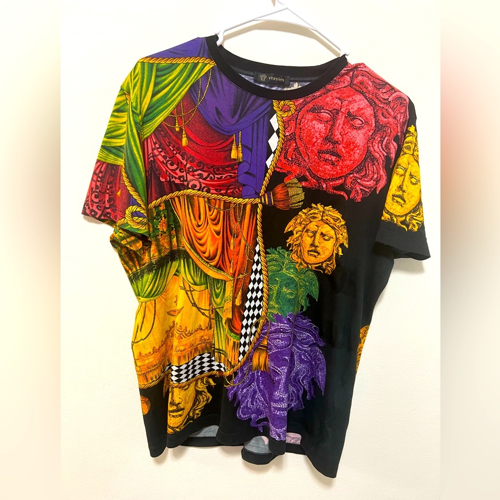 Versace Medusa multicolor cotton T-shirt. Size/small